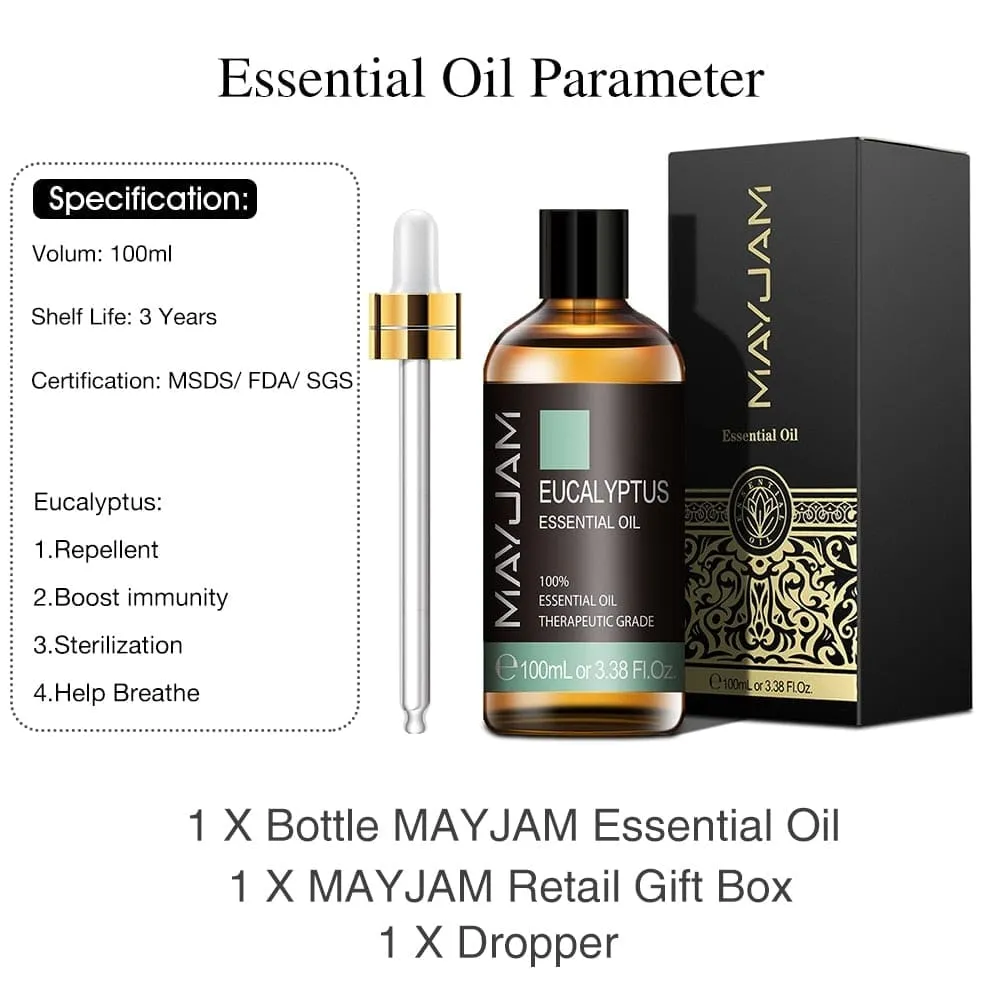 10ml 30ml 100ml Eucalyptus Lavender Essential Oil Diffuser Pure Natural