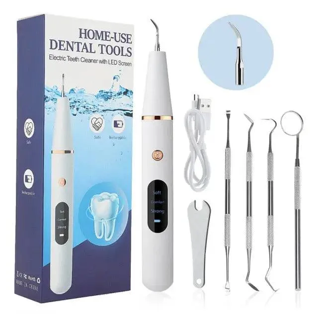 Electric Ultrasonic Dental Calculus Remover Tartar Staisn Scaler Tooth Cleaner LED Teeth Whitening Kit Oral Irrigator Dental
